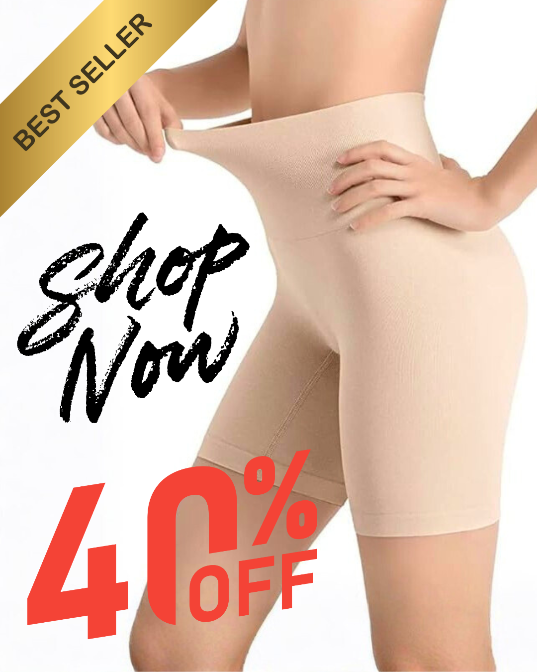 4-in-1 Shaper - Quick Slim Shape Wear Tummy, Back, Thighs, Hips - Black/Efffective Seamless Tummy Tucker